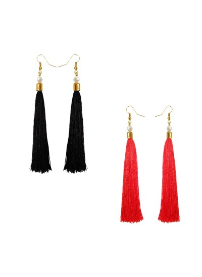 Stylish Long Tassel Earring Combo For Women