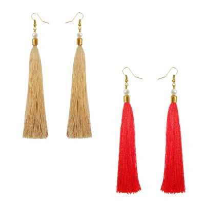 Stylish Long Tassel Earring Combo For Women