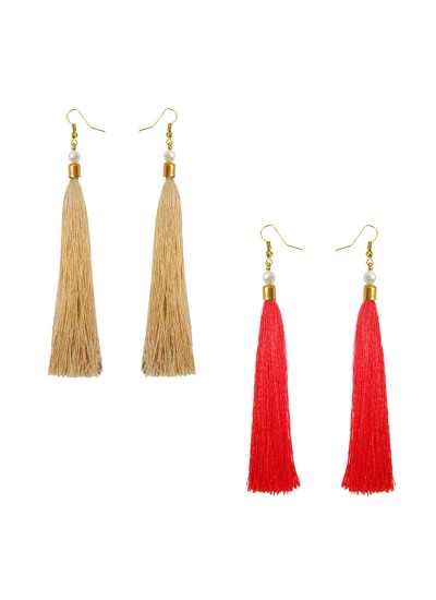 Stylish Long Tassel Earring Combo For Women