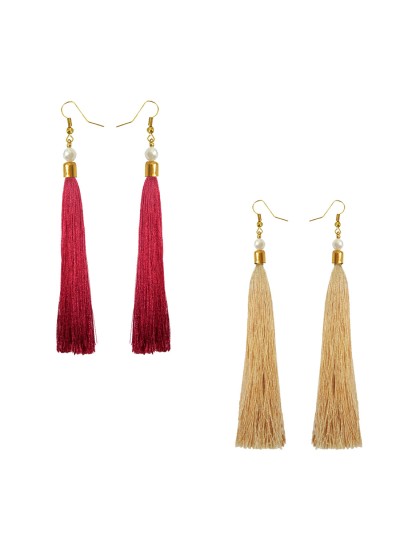 Stylish Long Tassel Earring Combo For Women