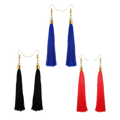 Stylish Long Tassel Earring Combo For Women