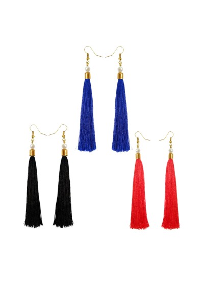 Stylish Long Tassel Earring Combo For Women