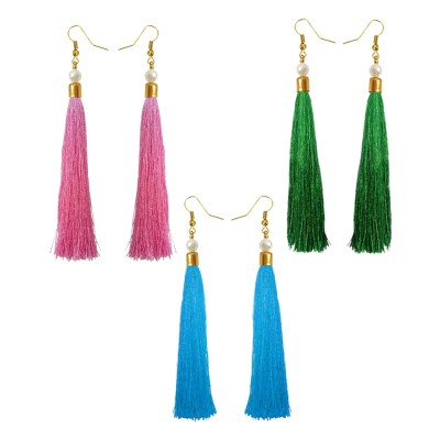 Stylish Long Tassel Earring Combo For Women