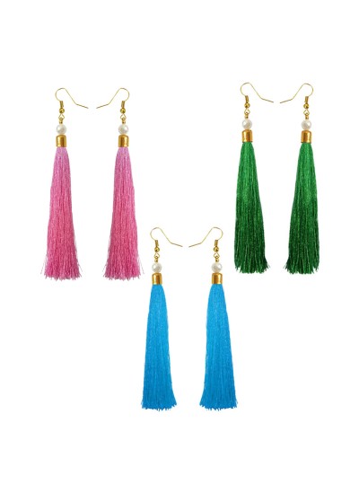 Stylish Long Tassel Earring Combo For Women