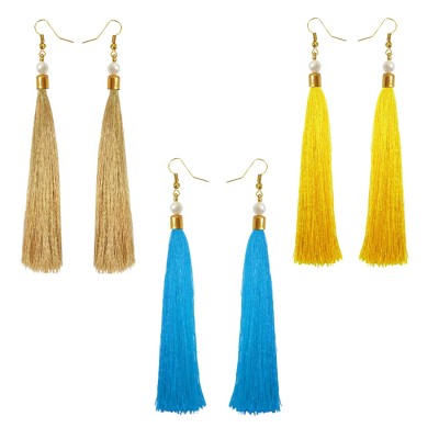 Stylish Long Tassel Earring Combo For Women