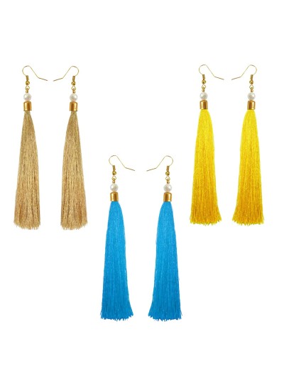 Stylish Long Tassel Earring Combo For Women