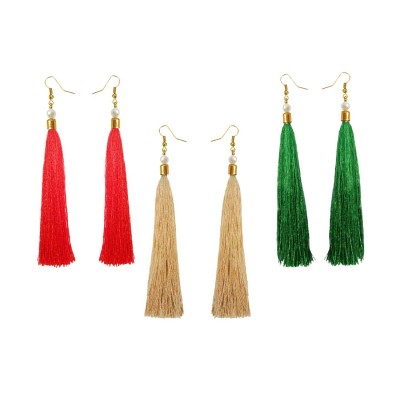 Stylish Long Tassel Earring Combo For Women