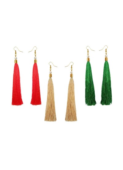 Stylish Long Tassel Earring Combo For Women