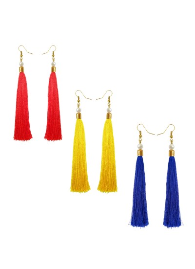 Stylish Long Tassel Earring Combo For Women