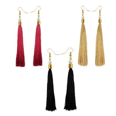 Stylish Long Tassel Earring Combo For Women