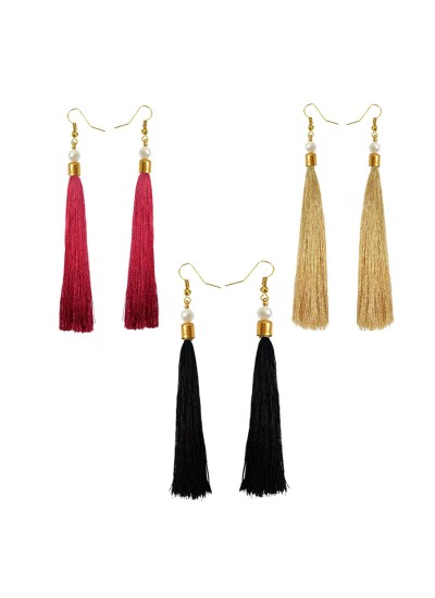 Stylish Long Tassel Earring Combo For Women