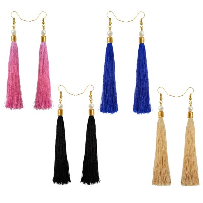 Stylish Long Tassel Earring Combo For Women