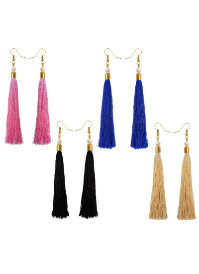 Stylish Long Tassel Earring Combo For Women