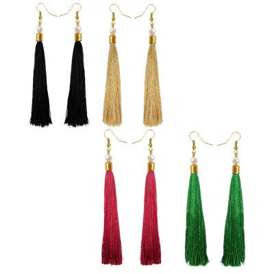 Stylish Long Tassel Earring Combo For Women