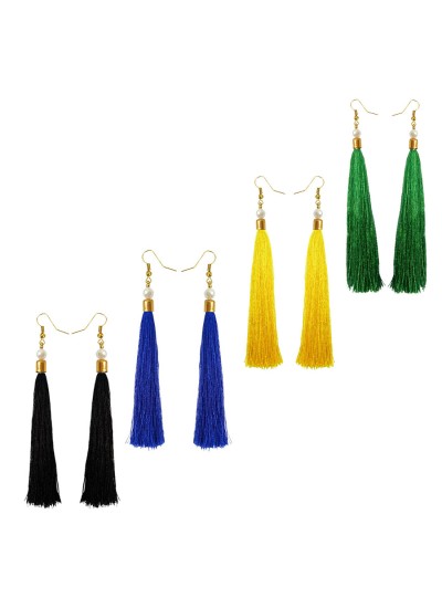 Stylish Long Tassel Earring Combo For Women