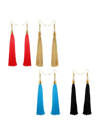 Stylish Long Tassel Earring Combo For Women