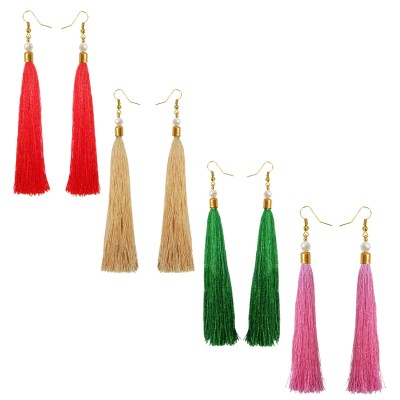 Stylish Long Tassel Earring Combo For Women