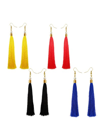 Stylish Long Tassel Earring Combo For Women