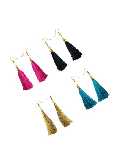 Stylish Small Tassel Earring Combo For Women