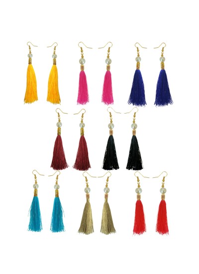 Multicolour Metal Tassel Earrings for Women