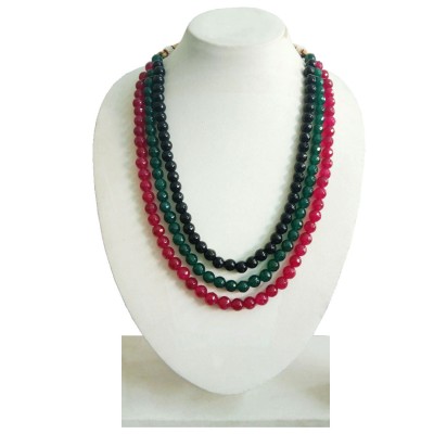 Three Layer Agate Quartz Necklace For Women & Girls 