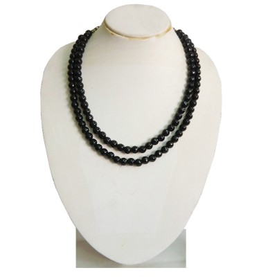 Two Layer Black Agate Quartz Necklace For Women & Girls 