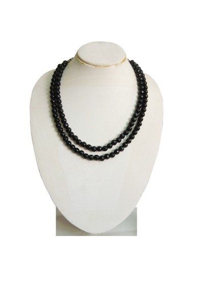 Two Layer Black Agate Quartz Necklace For Women & Girls 